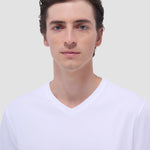 Bugatchi Holden Pima V-Neck T-Shirt - White