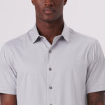 Bugatchi Ooohcotton Miles Short Sleeve Sport Shirt - Silver*