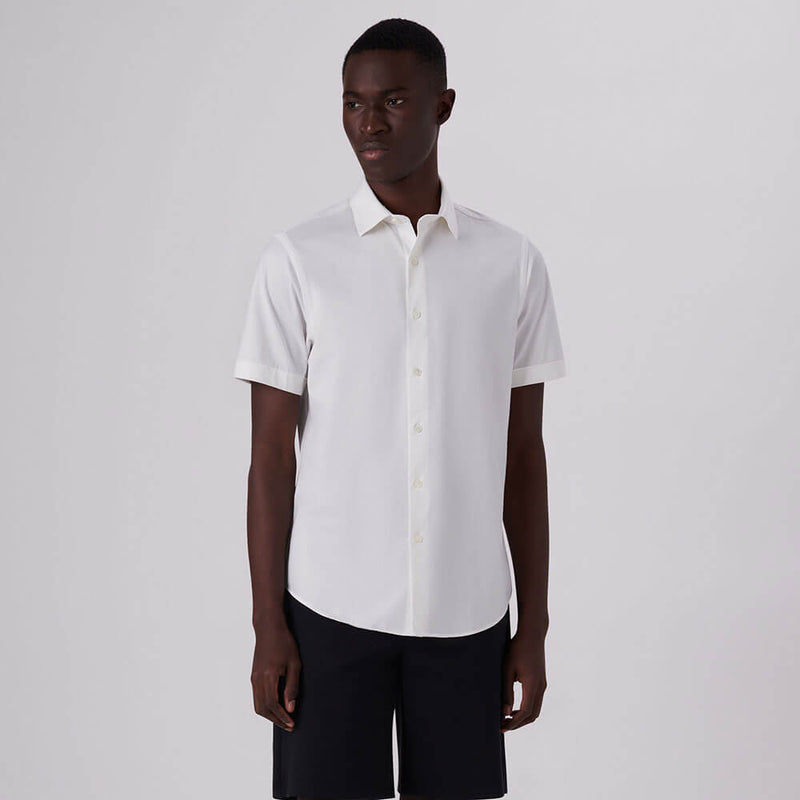 Bugatchi Ooohcotton Miles Short Sleeve Sport Shirt - White*
