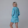 J Valdi Ocean V Neck Tunic Coverup - Turqouise / White