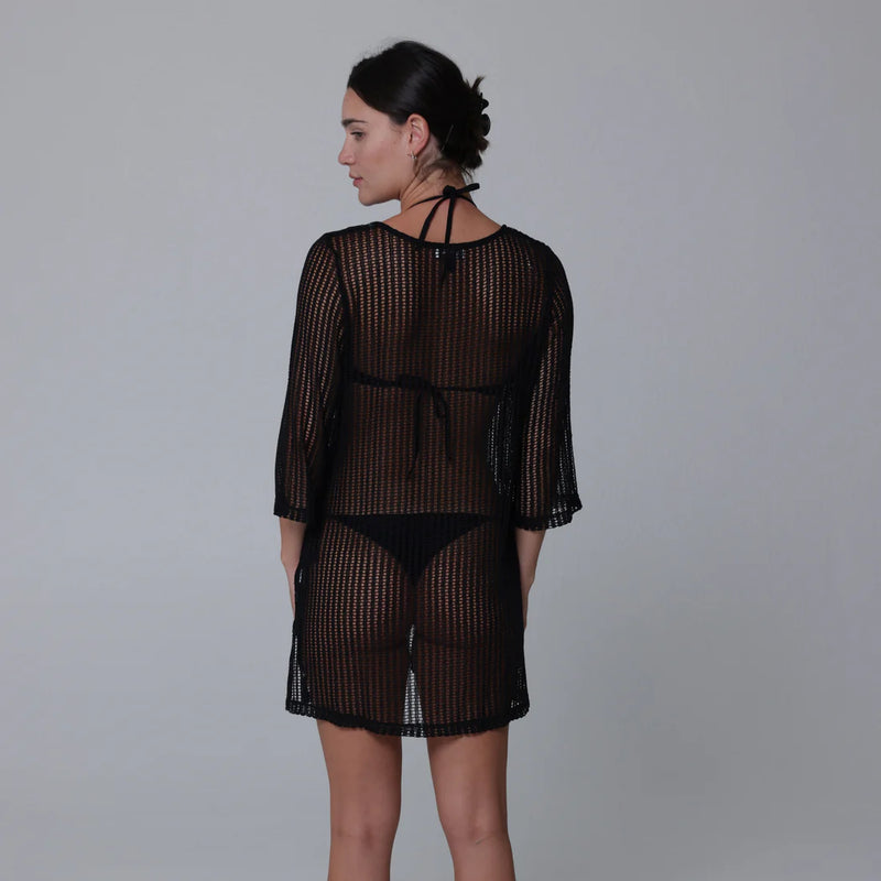 J Valdi Bora Scoop Neck Tunic Coverup - Black