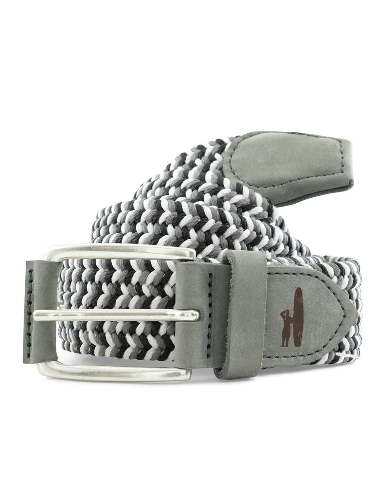 Johnnie-O Cotton Stretch Belt - Black/Light Gray