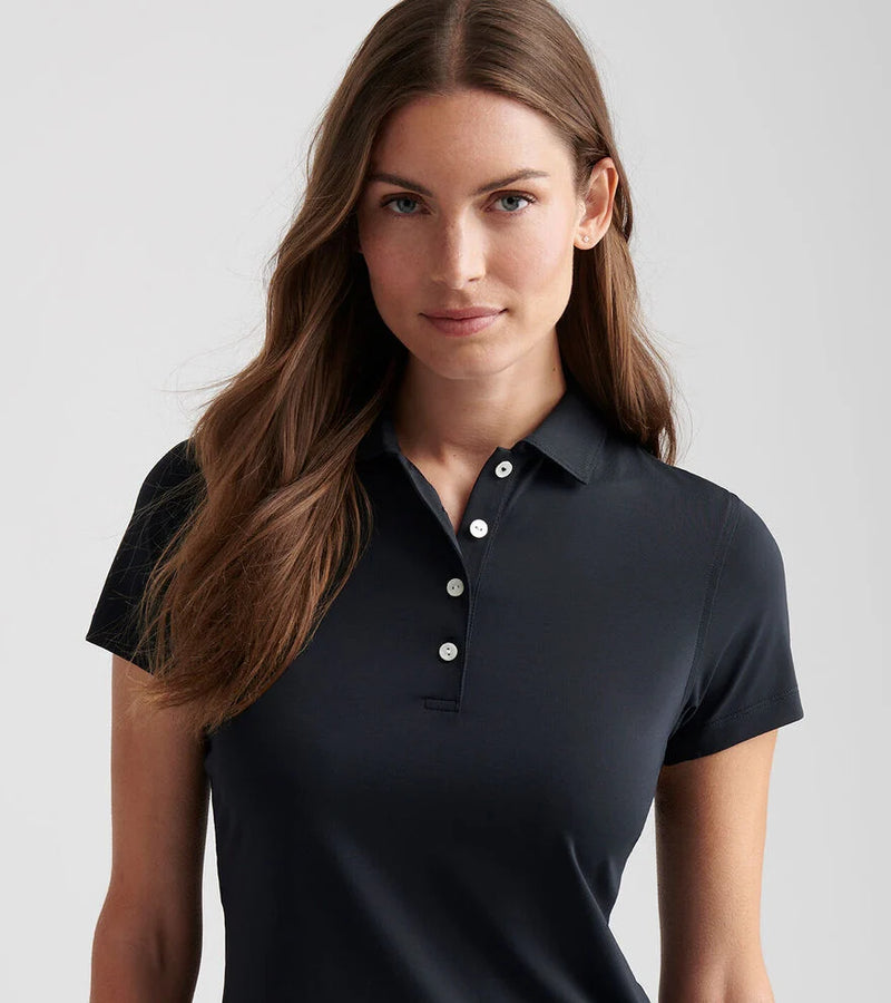 Peter Millar Women's Short-Sleeve Button Polo Shirt - Black*