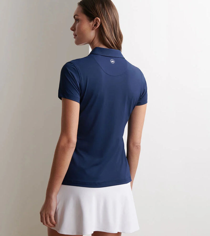 Peter Millar Women's Short-Sleeve Button  Polo Shirt - Navy*