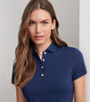 Peter Millar Women's Short-Sleeve Button  Polo Shirt - Navy*