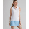 Peter Millar Women's Banded Sport Mesh Sleeveless Button  Polo Shirt - White*