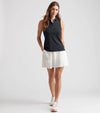 Peter Millar Women's Banded Sport Mesh Sleeveless Button  Polo Shirt - Black*