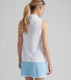 Peter Millar Women's Banded Sport Mesh Sleeveless Button  Polo Shirt - White*