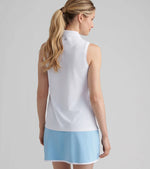 Peter Millar Women's Banded Sport Mesh Sleeveless Button  Polo Shirt - White*