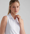 Peter Millar Women's Banded Sport Mesh Sleeveless Button  Polo Shirt - White*
