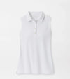 Peter Millar Women's Banded Sport Mesh Sleeveless Button  Polo Shirt - White*