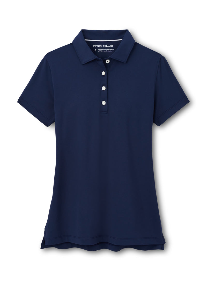 Peter Millar Women's Short Sleeve Button Polo Top - Navy