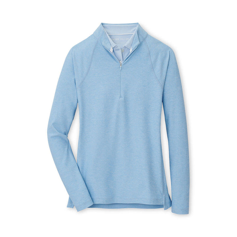 Peter Millar Women's Melange Raglan Sleeve Perth Layer Pullover Sweater - Cottage Blue