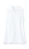 Peter Millar Women's Banded Sport Mesh Sleeveless Button Polo Top - White