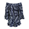 La Mer Luxe 3/4 Sleeve Jayda Romper - Navy Palm Beach