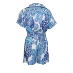 La Mer Luxe Short Sleeve Renee Romper - Periwinkle Sea Urchin - FINAL SALE