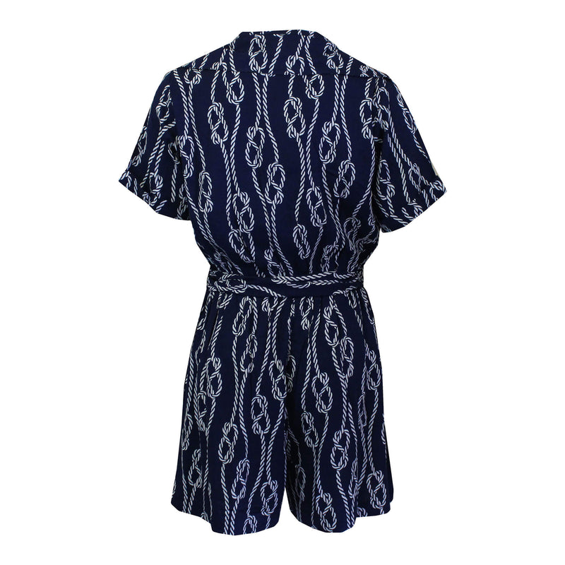 La Mer Luxe Short Sleeve Renee Romper - Navy Harbor - FINAL SALE