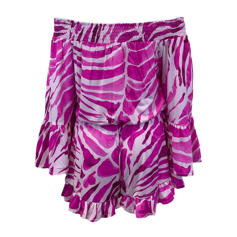 La Mer Luxe 3/4 Sleeve Jayda Romper - Pink Batik - FINAL SALE