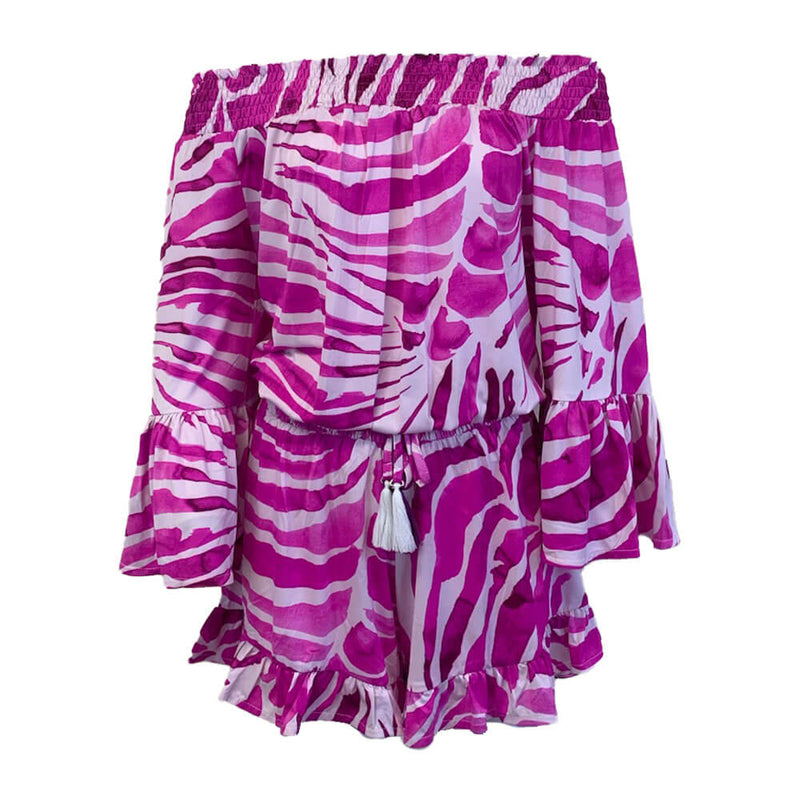 La Mer Luxe 3/4 Sleeve Jayda Romper - Pink Batik - FINAL SALE