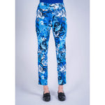 Lisette L Montreal Floral Blue Black Slim Ankle Pant - Multi - FINAL SALE
