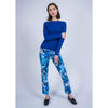 Lisette L Montreal Floral Blue Black Slim Ankle Pant - Multi - FINAL SALE