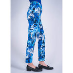 Lisette L Montreal Floral Blue Black Slim Ankle Pant - Multi - FINAL SALE