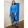 Lisette L Montreal Floral Blue Black Slim Ankle Pant - Multi - FINAL SALE