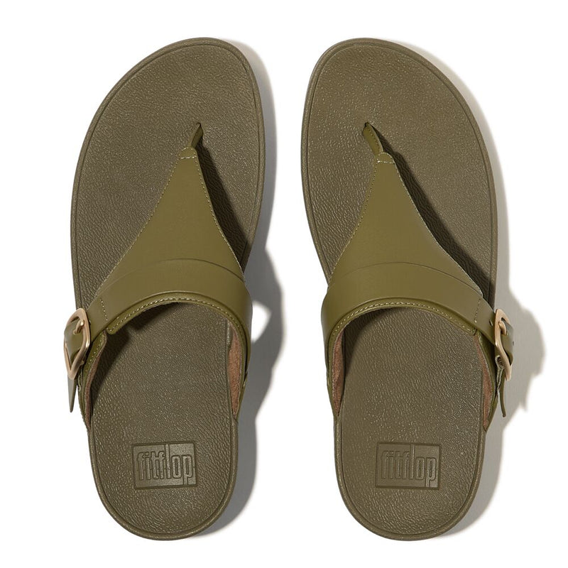 FitFlop Lulu Adjustable Leather  Sandals - Camo Green