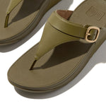 FitFlop Lulu Adjustable Leather  Sandals - Camo Green