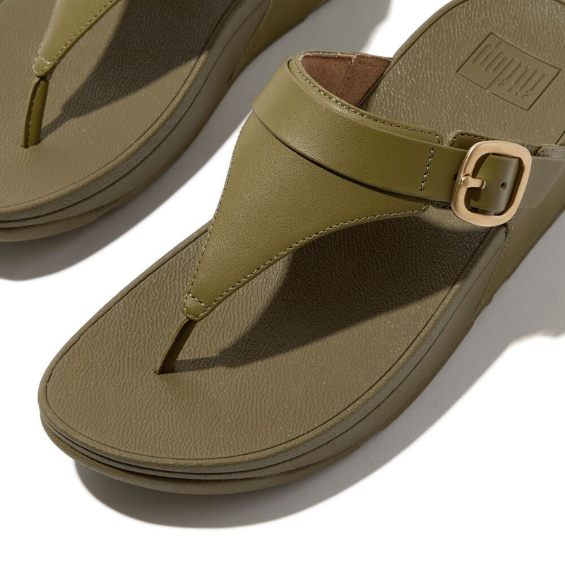 FitFlop Lulu Adjustable Leather  Sandals - Camo Green