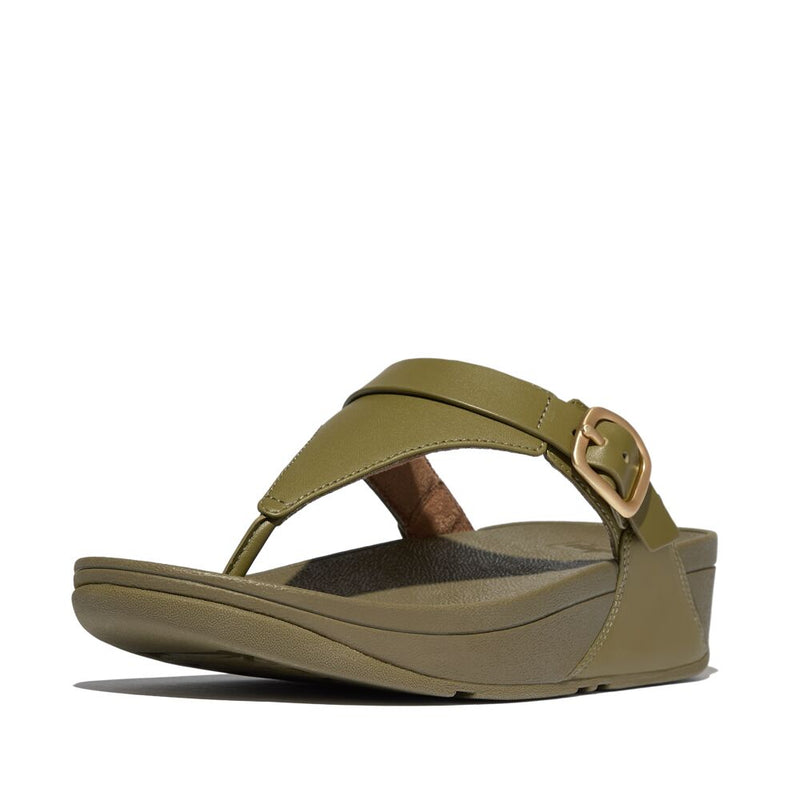 FitFlop Lulu Adjustable Leather  Sandals - Camo Green