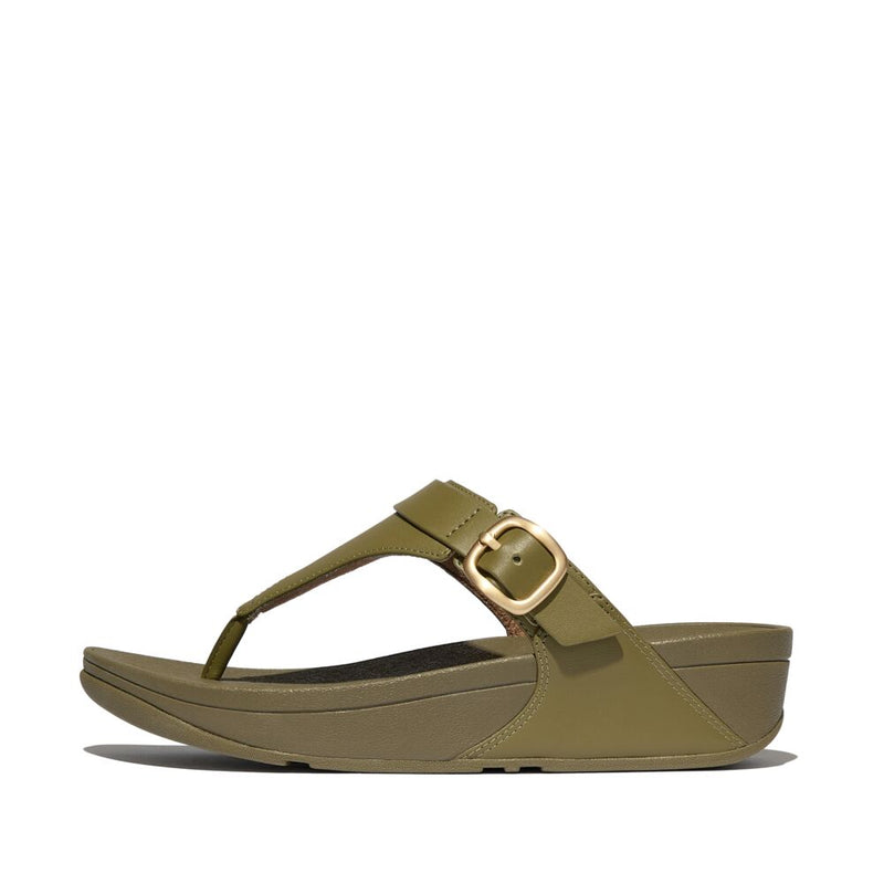 FitFlop Lulu Adjustable Leather  Sandals - Camo Green