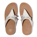 FitFlop Lulu Glitz Bow Leather Sandals - Paris Beige