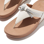 FitFlop Lulu Glitz Bow Leather Sandals - Paris Beige
