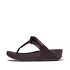 FitFlop Lulu Glitz Bow Leather Sandals - Plumberry