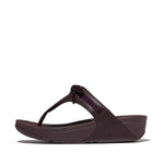FitFlop Lulu Glitz Bow Leather Sandals - Plumberry