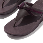 FitFlop Lulu Glitz Bow Leather Sandals - Plumberry
