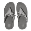 FitFlop Lulu Glitz Bow Leather Sandals - Silvereen