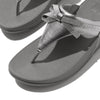 FitFlop Lulu Glitz Bow Leather Sandals - Silvereen
