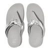 FitFlop Lulu Padded-Knot Metallic-Leather Toe-Post Sandals - Silver