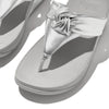 FitFlop Lulu Padded-Knot Metallic-Leather Toe-Post Sandals - Silver