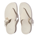 FitFlop Lulu Resin Buckle Leather Sandals - Paris Beige