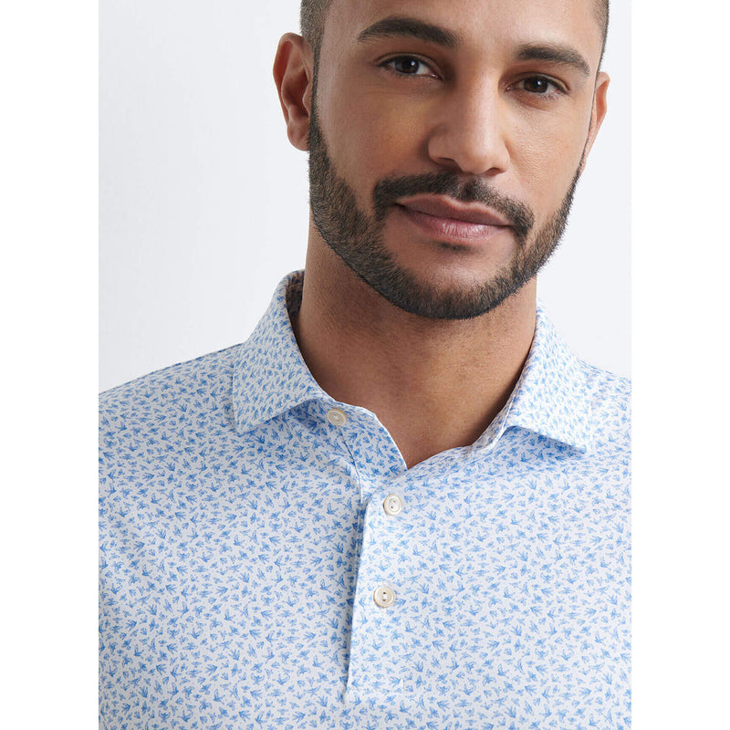 Peter Millar Men's Finch Performance Jersey Polo Shirt - White