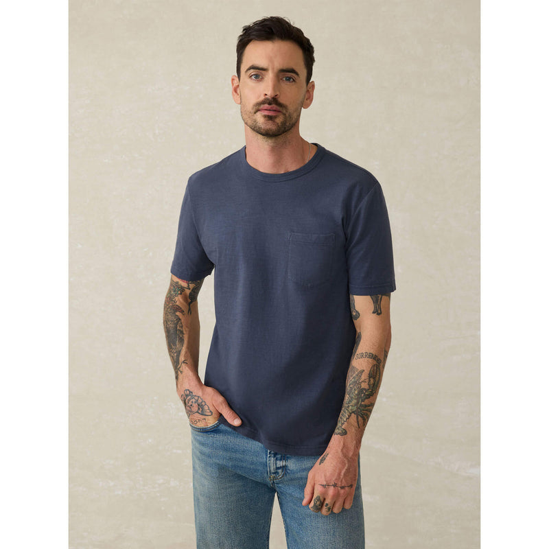 Faherty Sunwashed Pocket T-Shirt - Dune Navy