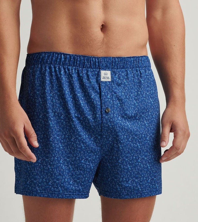Peter Millar Men's Wine Country Performance Boxers - Sport Navy