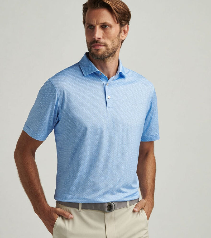 Peter Millar Men's Shake It Up Performance Jersey Polo Shirt - Cottage Blue