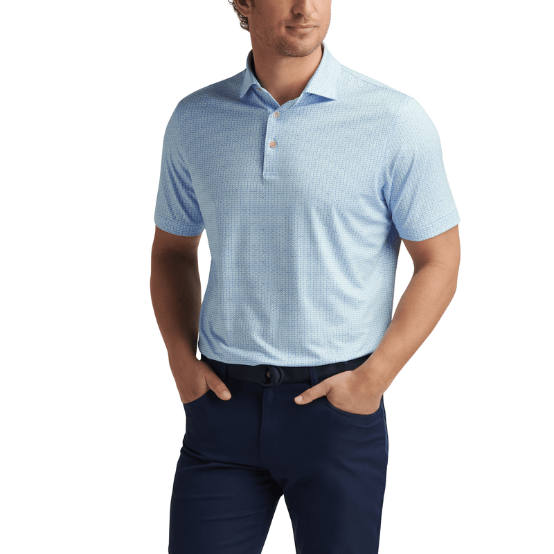 Peter Millar Men's First In Flight Performance Jersey Polo Shirt - Pale Blue