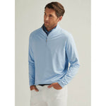 Peter Millar Men's Perth Birdseye Performance 1/4 Zip Pullover Sweater - Pale Blue