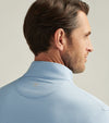 Peter Millar Men's Perth Birdseye Performance 1/4 Zip Pullover Sweater - Pale Blue