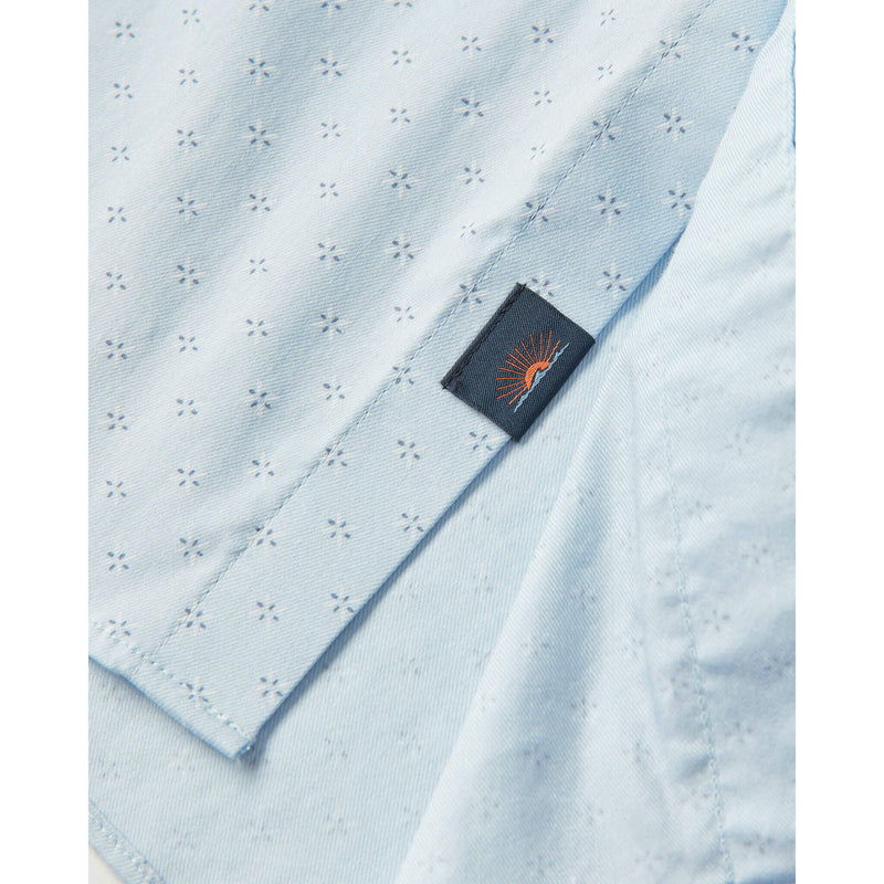 Faherty Movement Short Sleeve Sport Shirt - Blue Sand Diamond